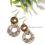 今だけ300円☆花入レジンチャーム☆ウッドリングのピアスのピアス/イヤリング