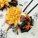 10/4（日）21:00～販売開始　『ハロウィンチョーカー～パンプキン＆オレンジグラデ』犬　猫　Halloween 　お誕生日　記念日　ギフト　コリエ　首輪