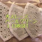 大人のレース　ペールグリーン L L3枚SET
