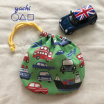 クレヨンで🖍描いたような乗り物🛳コロンと可愛いまんまる巾着🚗男の子巾着