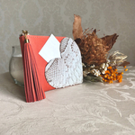 ✂️彩花様オーダー品✂️ストレスフリーなお財布  L字ファスナー🧡秋色オレンジ🧡&パイソン🐍ハートモチーフ付き