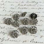 ■再販■10個入■15mm■ シルバー　ボタン (花柄スカシ)　 [259-15] アクセサリーに!