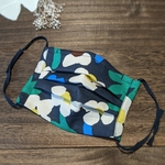 ミナペルホネン プリーツマスク ノーズワイヤー入 marguerite*navy　マーガレット　布マスク　秋マスク