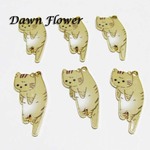 【D-0144】8pcs　吊り下げられたネコ　26×13mm　トラ柄　　チャーム