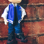 【ジャケット】💙🤍青✖️白のクールなジャケット　オビツ11ねんどろいどどーるサイズ