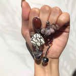 【red】アニマル柄アシンメトリーピアス