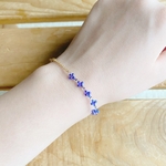 small blue flower ビーズブレスレット