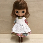 プチブライス＊アウトフィット　エプロン付きワンピース(花柄)