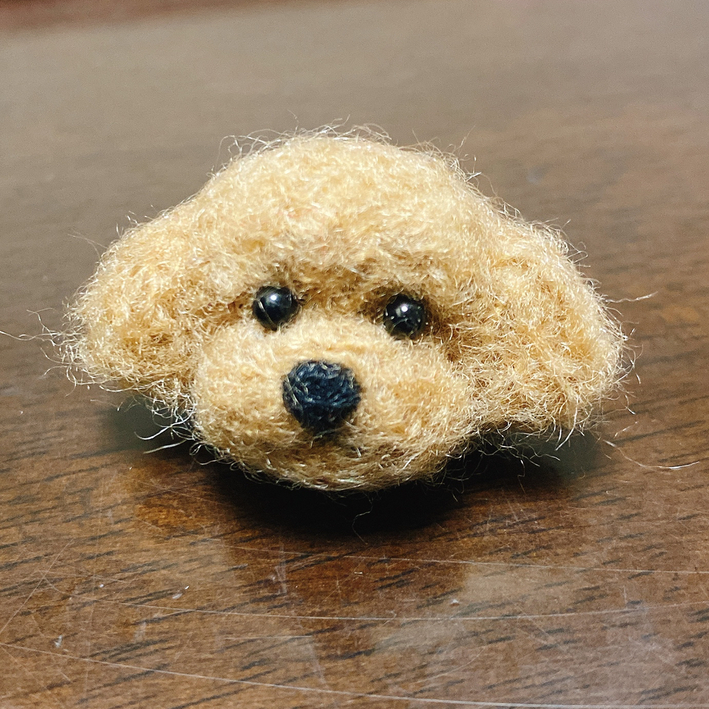 kamin　羊毛フェルト犬　プチチャーム 狼 羊毛フェルトブローチ バックチャーム オオカミ 羊毛フェルト