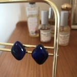 ガラスのピアス(ネイビー)