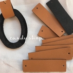 8pcs フェイクレザー パーツ タグ　camel