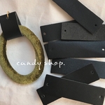 8pcs フェイクレザー パーツ タグ　black  