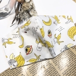 大人 大きめ マスク 猫　バナナ　白　🍌