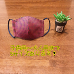 【送料無料】薄手で呼吸しやすい、さらりとした立体布マスク♡ファミリアチェック♡ゴムの色とサイズが選べる！