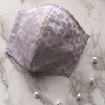 【成人式マスク】桜　薄紫　金襴　大人の女性用　立体型　