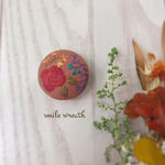 秋のバラの刺繍ブローチB