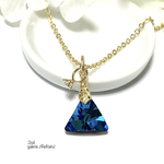 スワロフスキー 《深海のトライアングルネックレス》大粒/ゴールド【ビーズアクセサリー】ビーズネックレス・送料無料