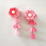 つまみ細工 ベビークリップ Pink×Pink