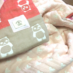 hoppehoppe様専用 12重ガーゼケット ピンクハート×カラフルパンダ