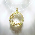 ブラジル産水晶・ファセットカットペンダント（ワイヤージュエリー☆ワイヤーアクセサリー☆ワイヤーラッピング天然石ネックレス☆KuthumistyleⓇ☆クツミスタイル）