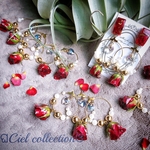 ボタニカルローズ フープ ピアス、イヤリング🌹✨