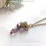 【再販4】大人の葡萄ネックレス（ﾛﾝｸﾞﾈｯｸﾚｽ・ﾈｯｸﾚｽ・ｽﾜﾛﾌｽｷｰ・グリーン・秋色・ぶどう・パープル・フルーツ）