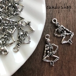 8pcs ガイコツ charm antique silver