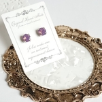 小粒 SWAROVSKI シクラメンオパールのピアス