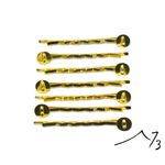 20本 台座付 ヘアピン ゴールド 金色 素材 材料 パーツ ヘヤピン