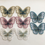 蝶々刺繍ワッペン 4色8個