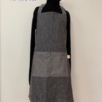 キッズエプロン・140~150サイズ・デニム×ヒッコリー・紺・BOYS・受注制作120.130.140~150.150.160~170サイズ