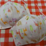 子供用マスク２枚セット(女の子向け)☆抗ウイルス加工ガーゼ