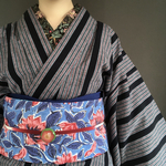 粋で渋可愛い縞柄木綿着物
