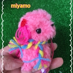 6センチ.お散歩ワンちゃん、濃いピンク