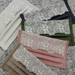 リネンにアンティーク刺繍レース　プリーツマスク
