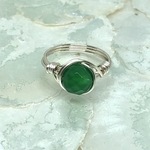 グリーンカルセドニーのワイヤーリング