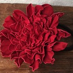 革花のヘアゴム 3Lサイズ 赤