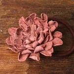 革花のヘアゴム Lサイズ  サーモンピンク