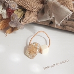 【Baby&Kids】ドライフラワーの不規則六角形キッズヘアゴム