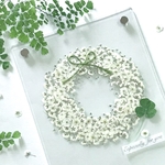 キット🍀かすみ草リースのアクリルフレーム🍀四つ葉のクローバー付き