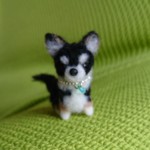 オーダー品 チワワ ブラックタン ストラップ 羊毛フェルト