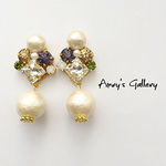 コットンパール＊ビジューピアス／イヤリング