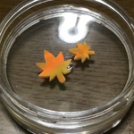 1cm紅葉 オレンジ ハイオパカット ハイブリッドオパールのカット品