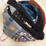 ハンドメイド◆スヌードうさぎりすカラフルパッチニットファー 