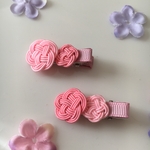 水引　ミニ花クリップ　2個組み　ピンクＣ