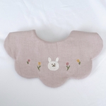うさぎさんとチューリップの刺繍スタイ