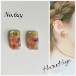 No.629 ❁¨̮ くすみカラーかすみ草のピアス・イヤリング