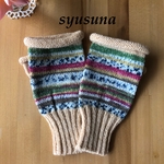 opal毛糸＊ロリポップ＆ミルクティー🧶ハンドウォーマー＊送料無料