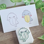 前向きハシビロコウの消しゴムはんこ