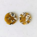 White Brown Marble Coin Pendant Tops